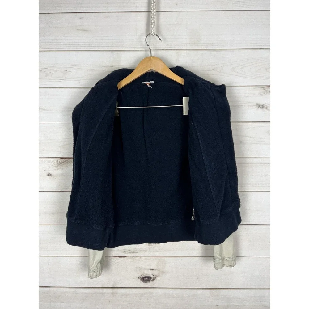 Free People Jacket Womens Medium Layered Lightwash Denim Boho Urban Distressed - Picture 3 of 8